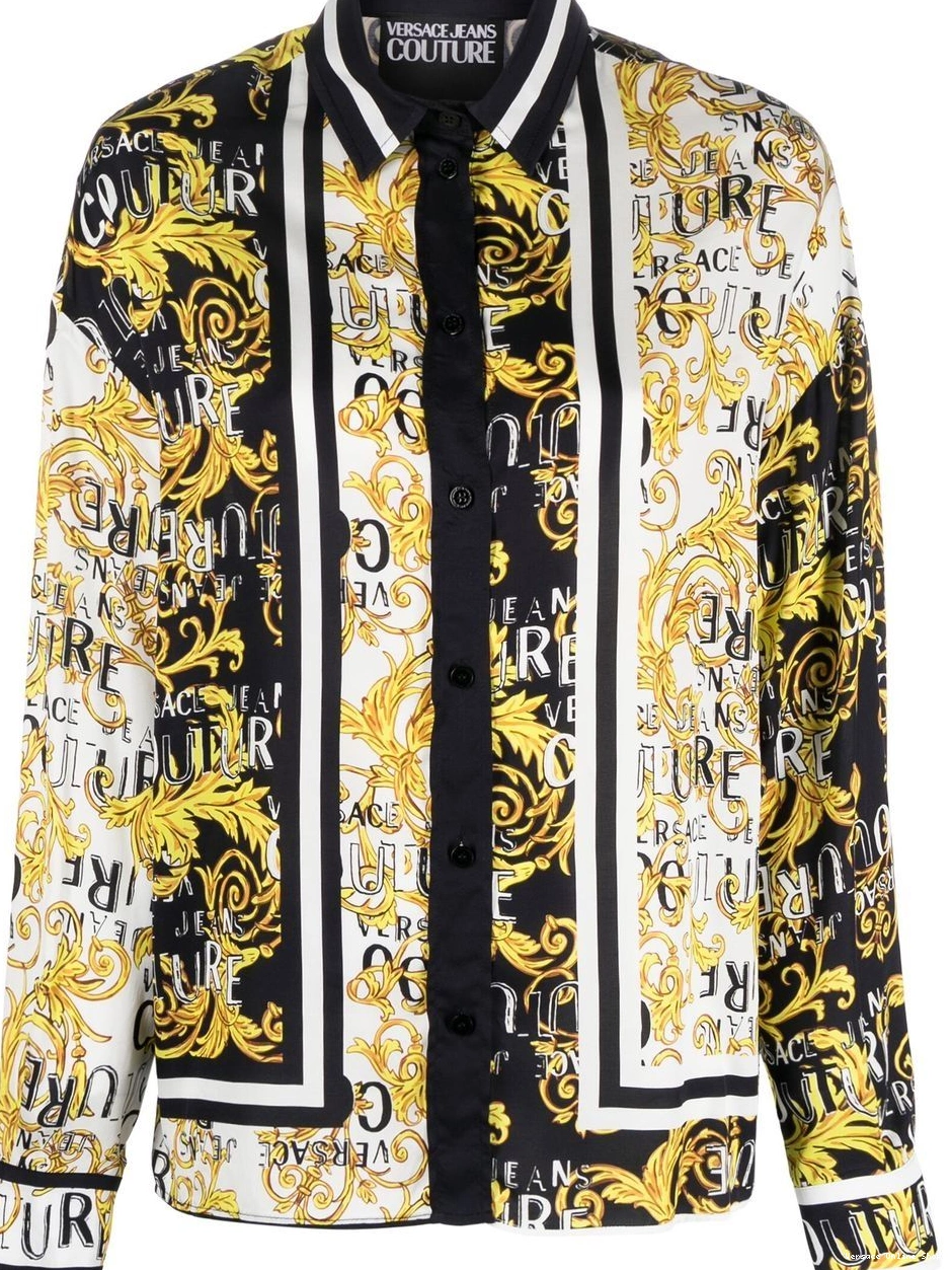 Cheap Barocco Versace print Couture Jeans Women blouse 0802